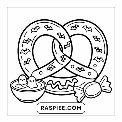 100 Bold Easy Spooky Food & Drinks Coloring Pages Printable PDF Instant Download - RASPIEE