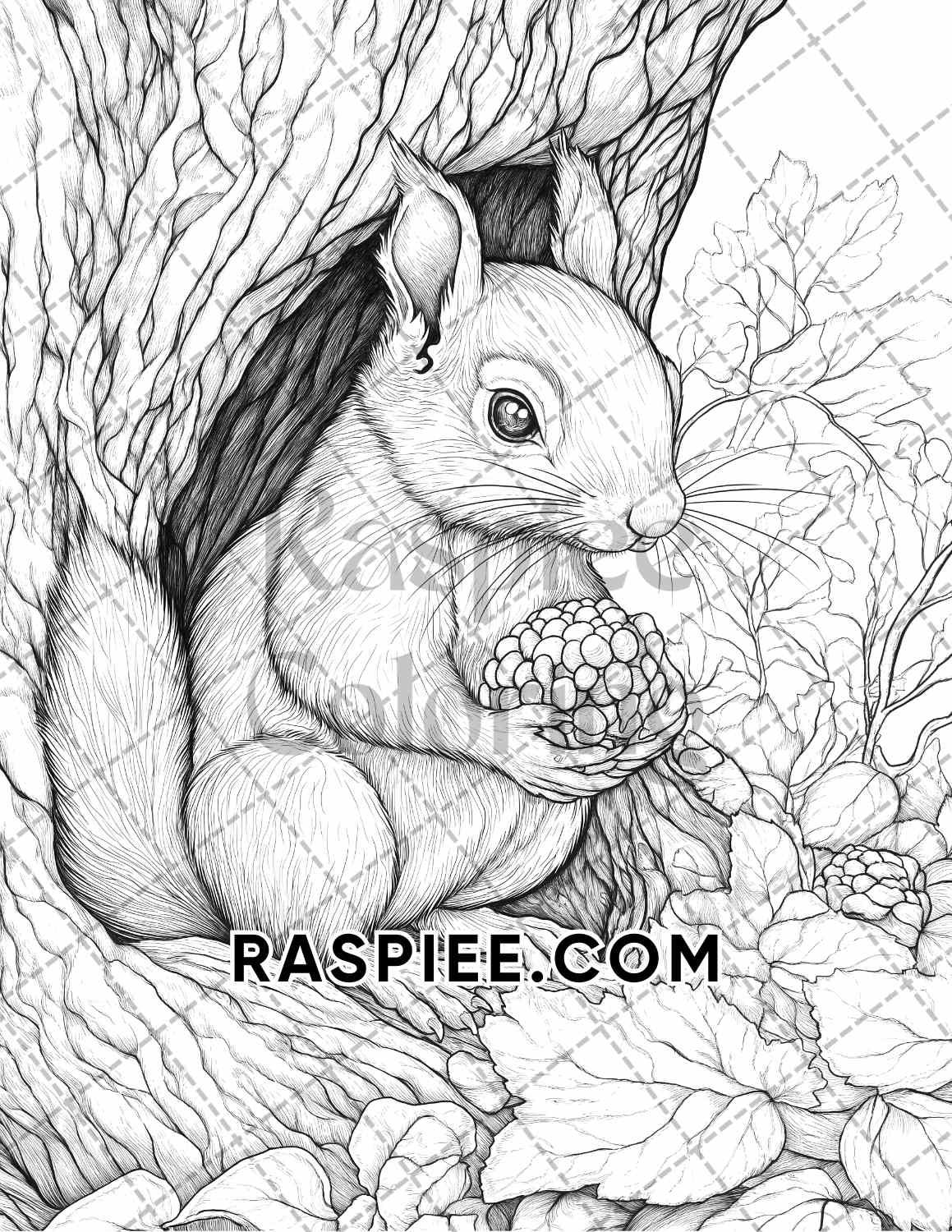 Autumn Charm Adult Coloring Pages Printable PDF Instant Download - RASPIEE