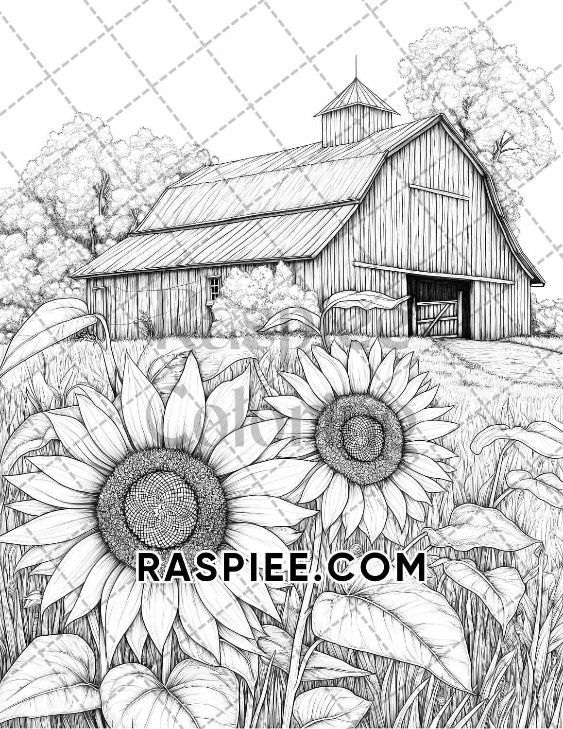 Autumn Charm Adult Coloring Pages Printable PDF Instant Download - RASPIEE