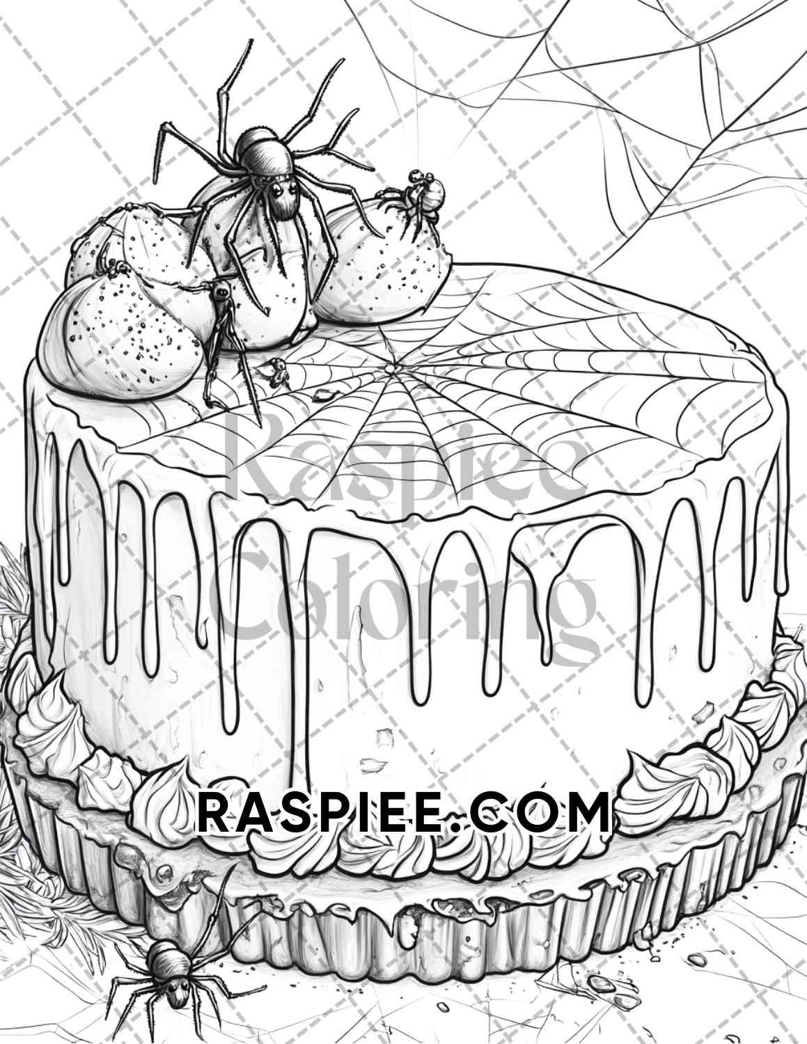 Spooky Desserts Halloween Adult Coloring Pages Printable PDF