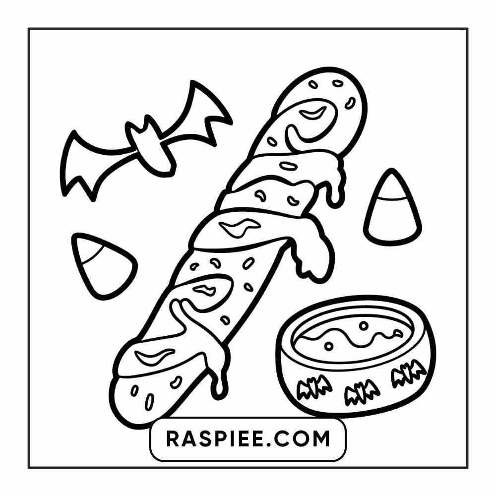 100 Bold Easy Spooky Food & Drinks Coloring Pages Printable PDF Instant Download - RASPIEE