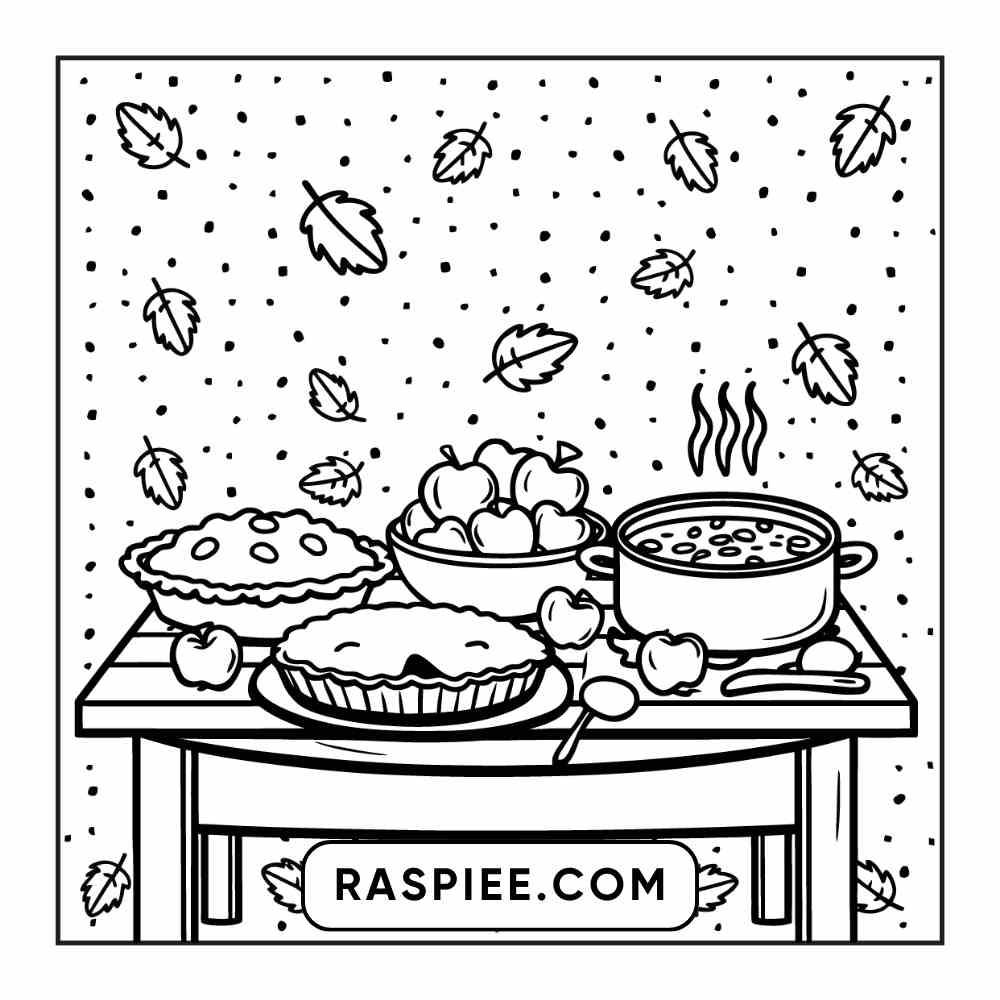 114 Cozy Autumn Bold & Easy Coloring Pages PDF Printable Instant Download - RASPIEE