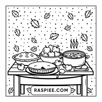 114 Cozy Autumn Bold & Easy Coloring Pages PDF Printable Instant Download - RASPIEE