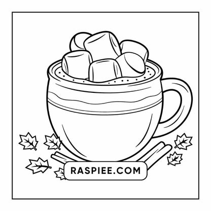 76 Bold and Easy Fall Vibes Coloring Pages Printable PDF Instant Download - RASPIEE