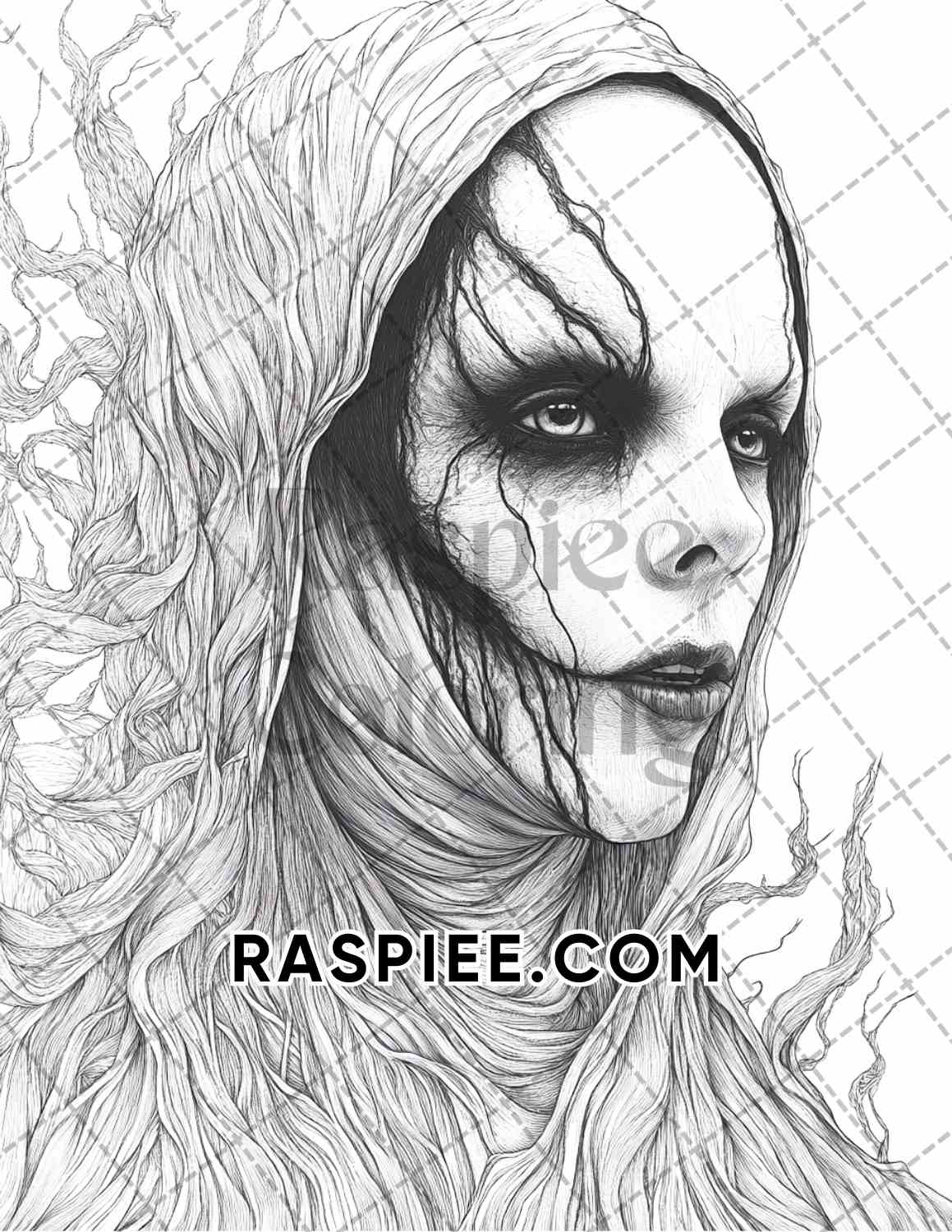 Legends of Horror Halloween Adult Coloring Pages Printable PDF Instant Download