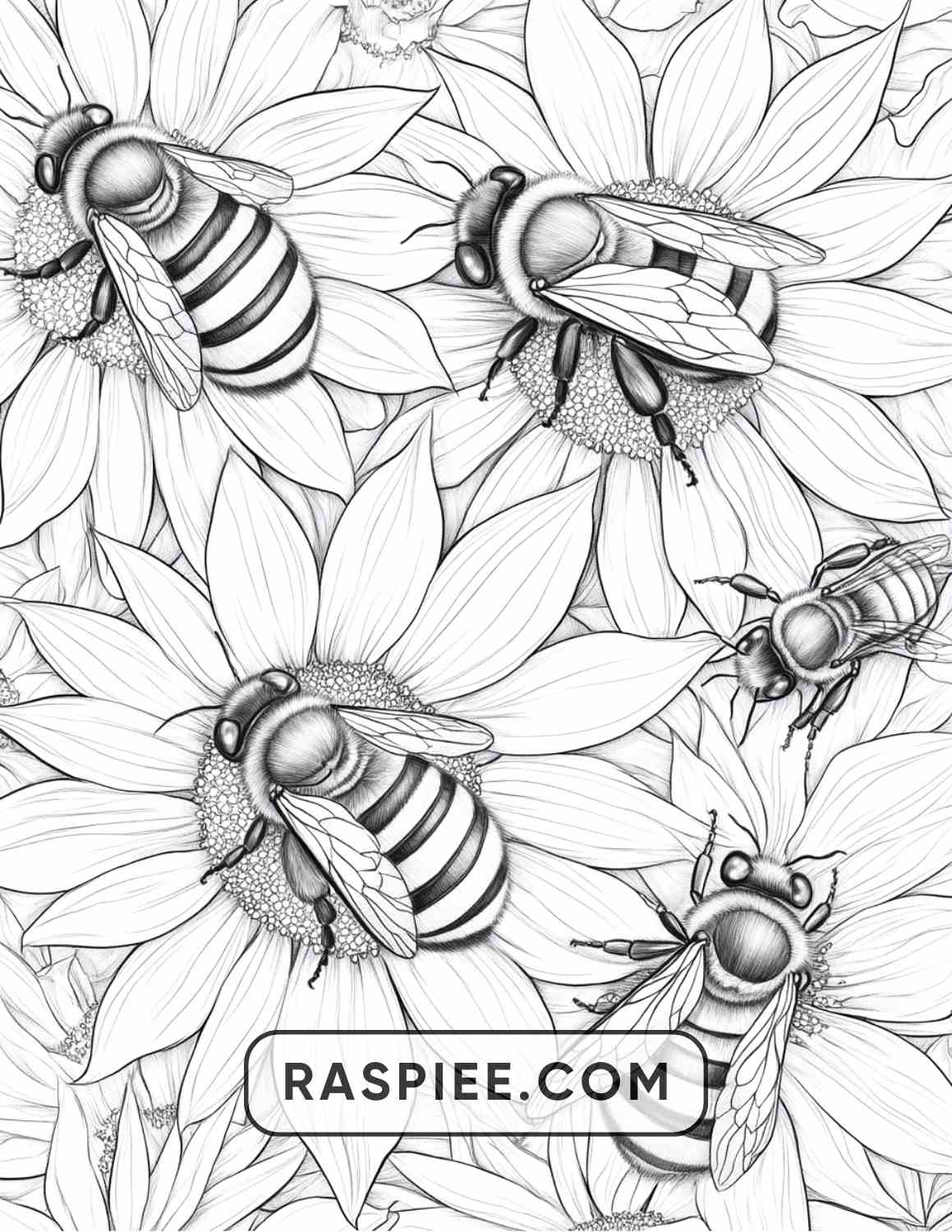 Insects and Flowers Adult Coloring Pages - RASPIEE