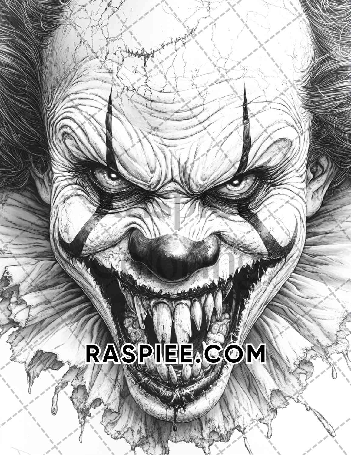 Horror Demons Halloween Adult Coloring Pages Printable PDF Instant Download