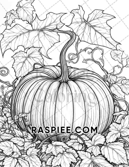 Hello Autumn Adult Coloring Pages Printable PDF Instant Download - RASPIEE