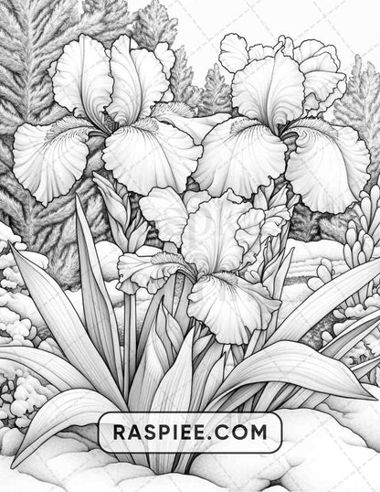 77 Winter Flowers Adult Coloring Pages