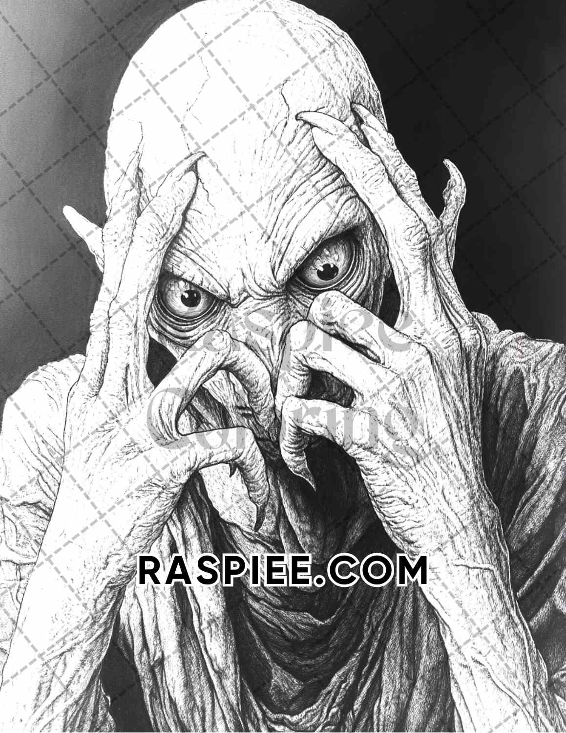 Legends of Horror Halloween Adult Coloring Pages Printable PDF Instant Download