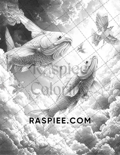 Surreal World Adult Coloring Pages Printable PDF Instant Download