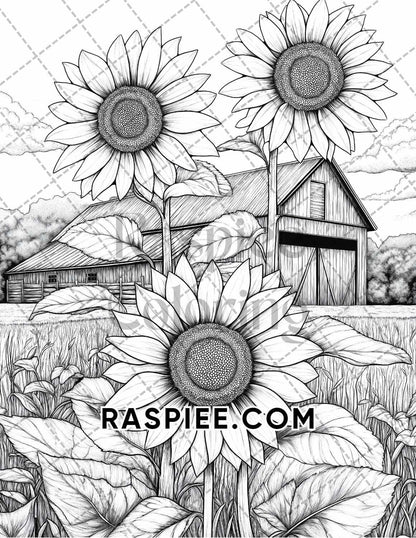 Autumn Charm Adult Coloring Pages Printable PDF Instant Download - RASPIEE