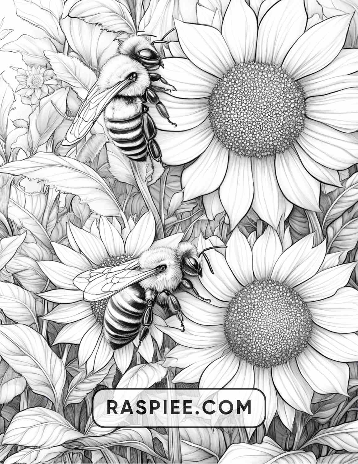 Insects and Flowers Adult Coloring Pages - RASPIEE