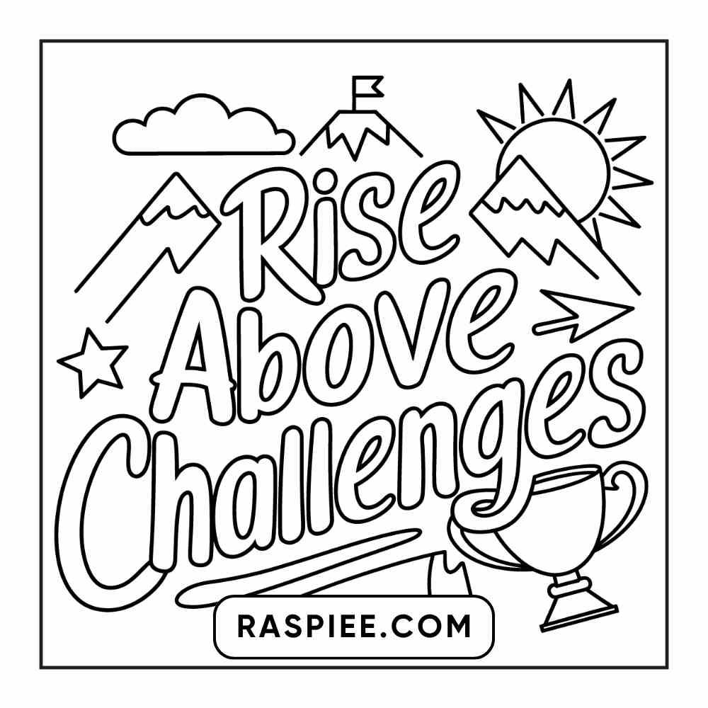 78 Bold and Easy Inspirational Words Coloring Pages Printable PDF Instant Download - RASPIEE