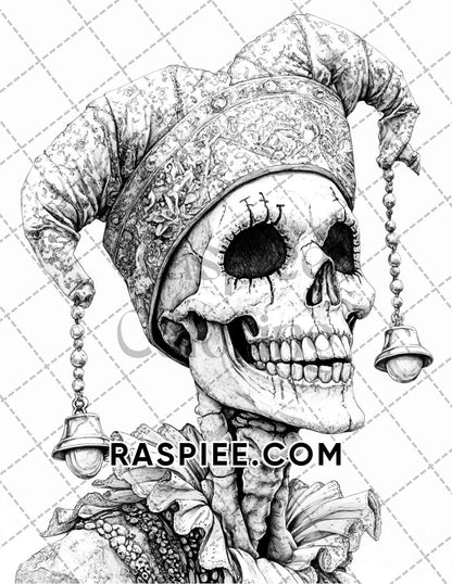 Horror Demons Halloween Adult Coloring Pages Printable PDF Instant Download