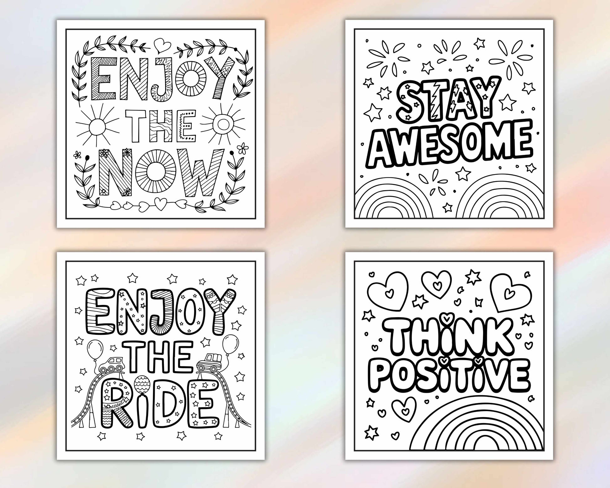 120 Bold and Easy Motivational Word Coloring Pages