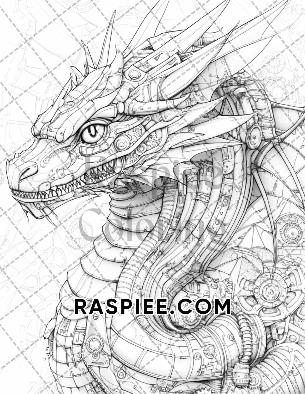 Steampunk Halloween Adult Coloring Pages Printable PDF Instant Download