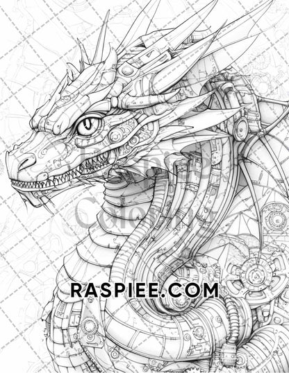 Steampunk Halloween Adult Coloring Pages Printable PDF Instant Download