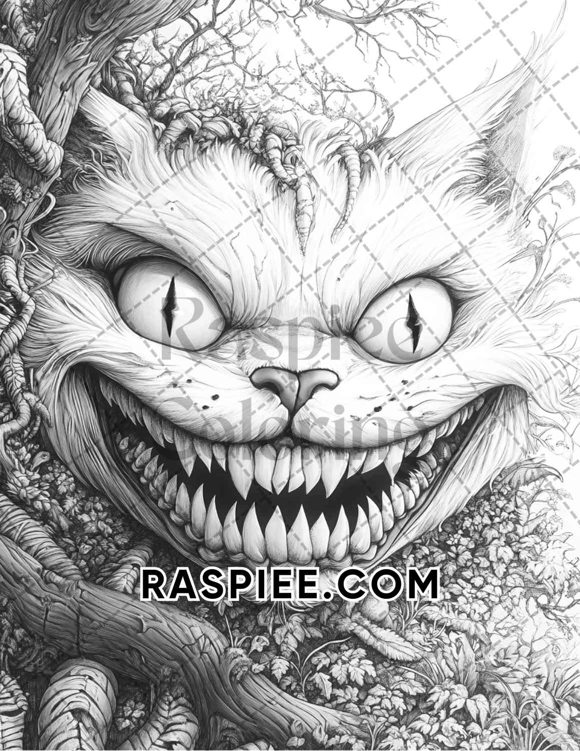 Horror Demons Halloween Adult Coloring Pages Printable PDF Instant Download