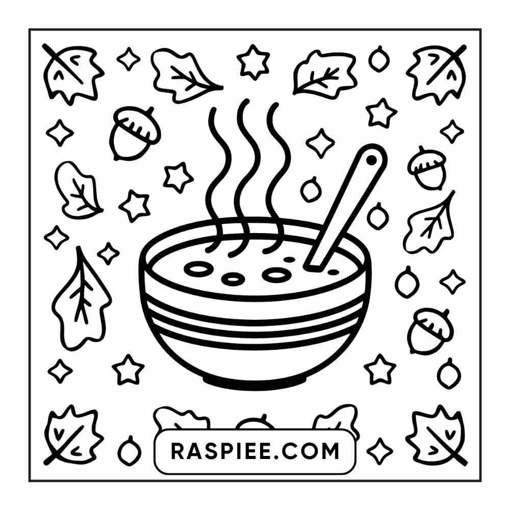 114 Cozy Autumn Bold & Easy Coloring Pages PDF Printable Instant Download - RASPIEE