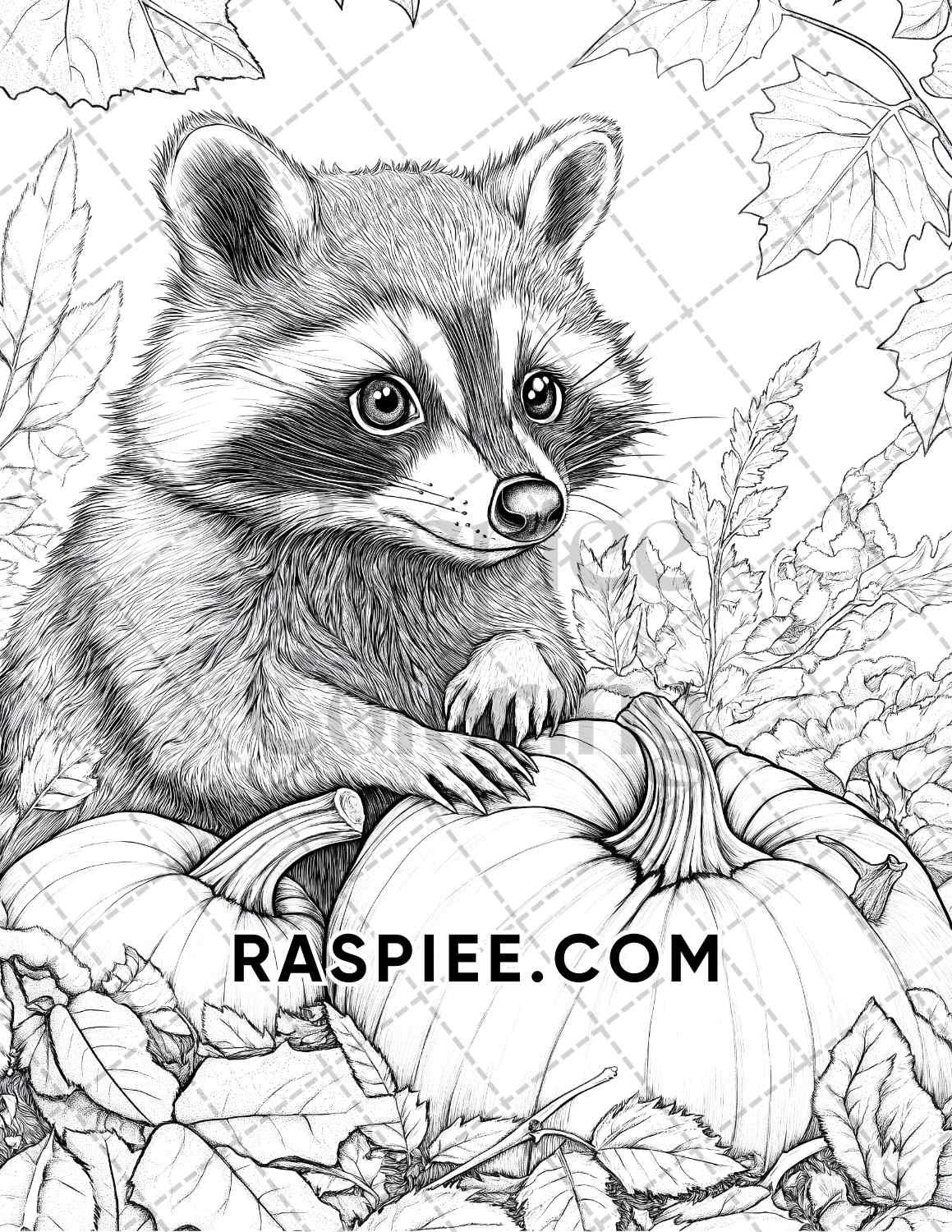 Hello Autumn Adult Coloring Pages Printable PDF Instant Download - RASPIEE