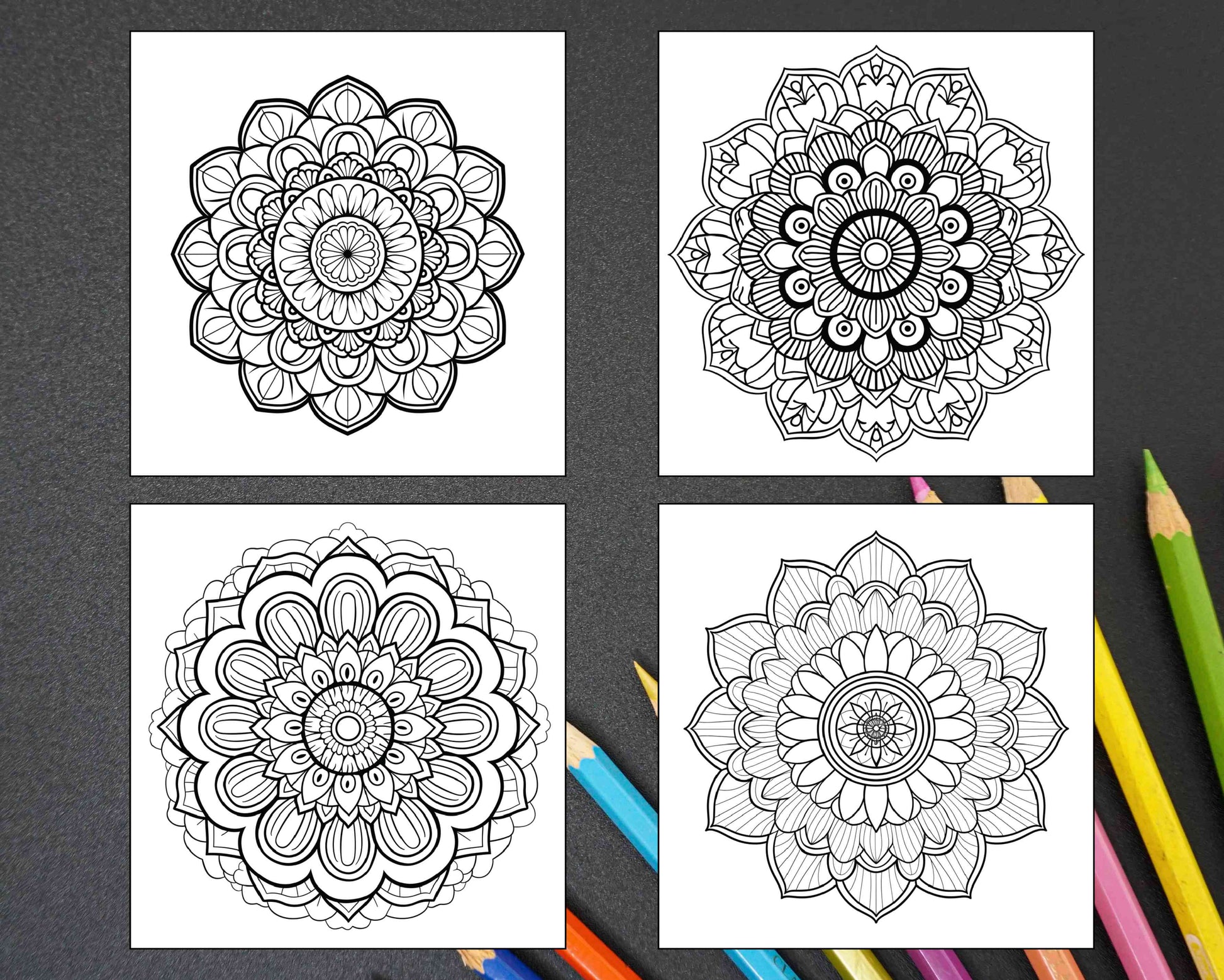 250 Mandala Adult Coloring Pages Vol.4 - RASPIEE