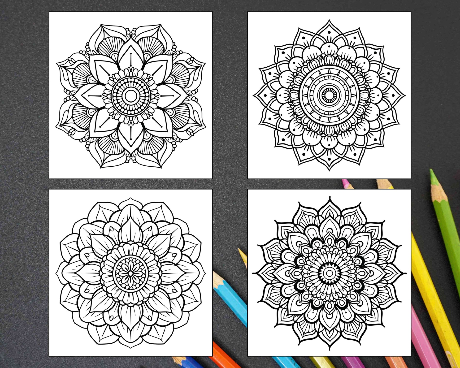 250 Mandala Adult Coloring Pages Vol.3 - RASPIEE