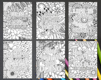 100 Free Motivational Quotes Adult Coloring Pages Printable PDF Instan ...
