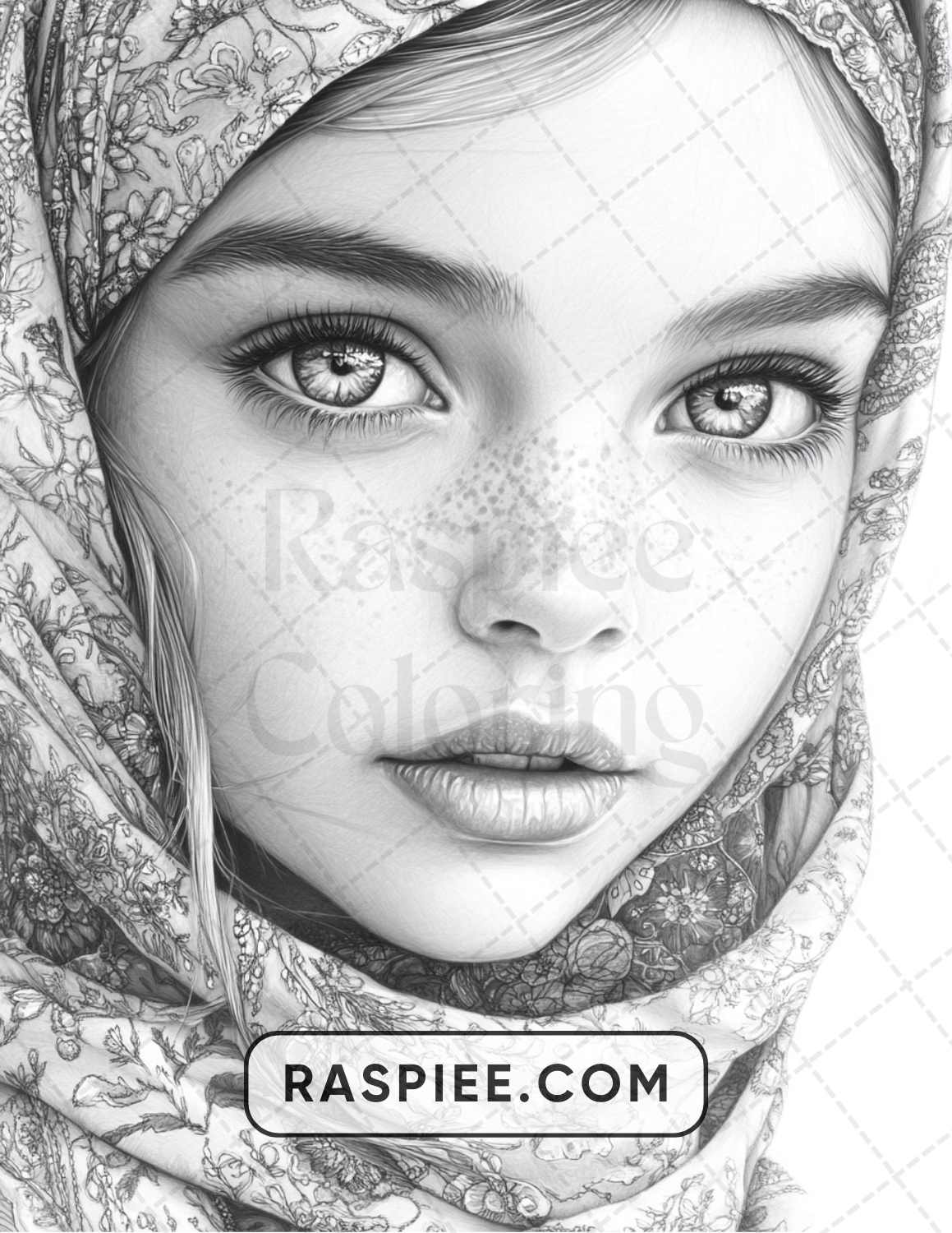 88 Bohemian Little Girls Portrait Adult Coloring Pages