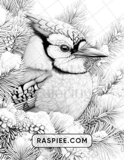 80 Winter Birds Adult Coloring Pages