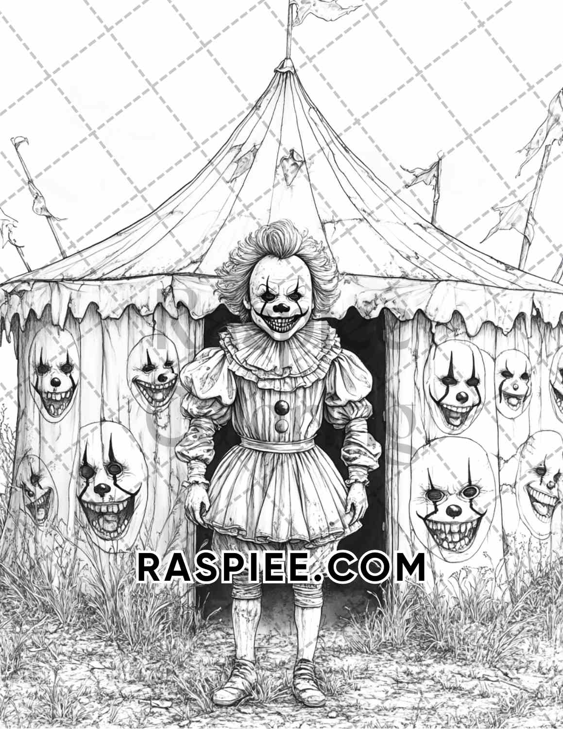 Legends of Horror Halloween Adult Coloring Pages Printable PDF Instant Download