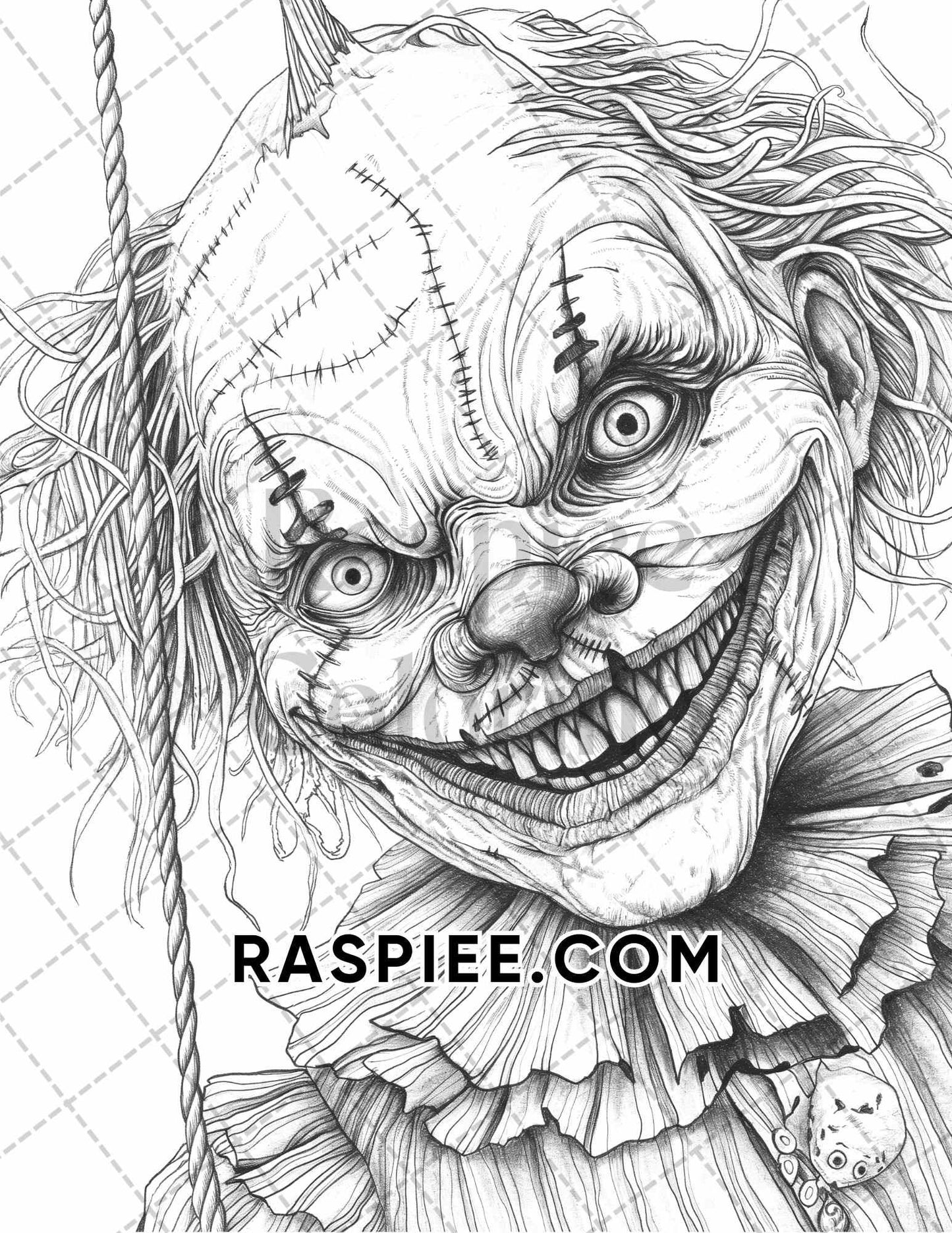 50 Spooky Monsters Halloween Adult Coloring Pages Printable PDF Instant Download - RASPIEE