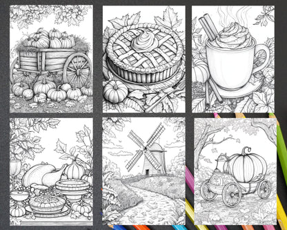 Hello Autumn Adult Coloring Pages Printable PDF Instant Download