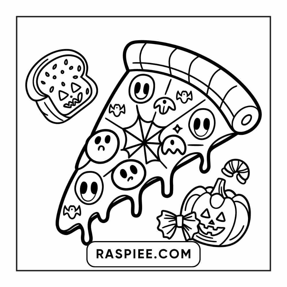 100 Bold Easy Spooky Food & Drinks Coloring Pages Printable PDF Instant Download - RASPIEE