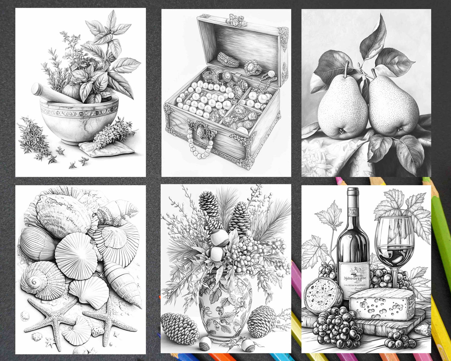 80 Still Life Adult Coloring Pages - RASPIEE