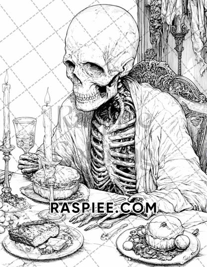 Legends of Horror Halloween Adult Coloring Pages Printable PDF Instant Download