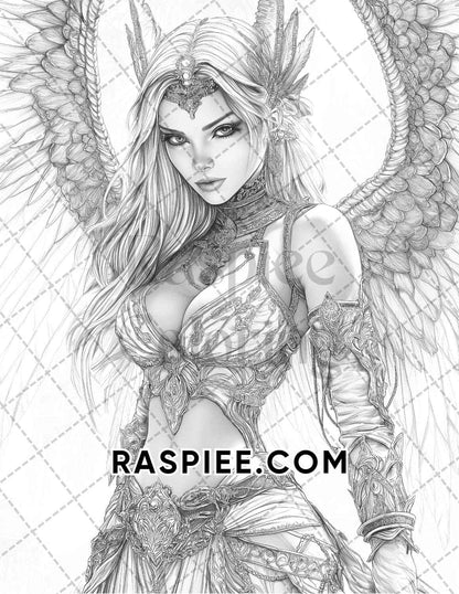 Fairy Beauties Portrait Adult Coloring Pages Printable PDF Instant Download