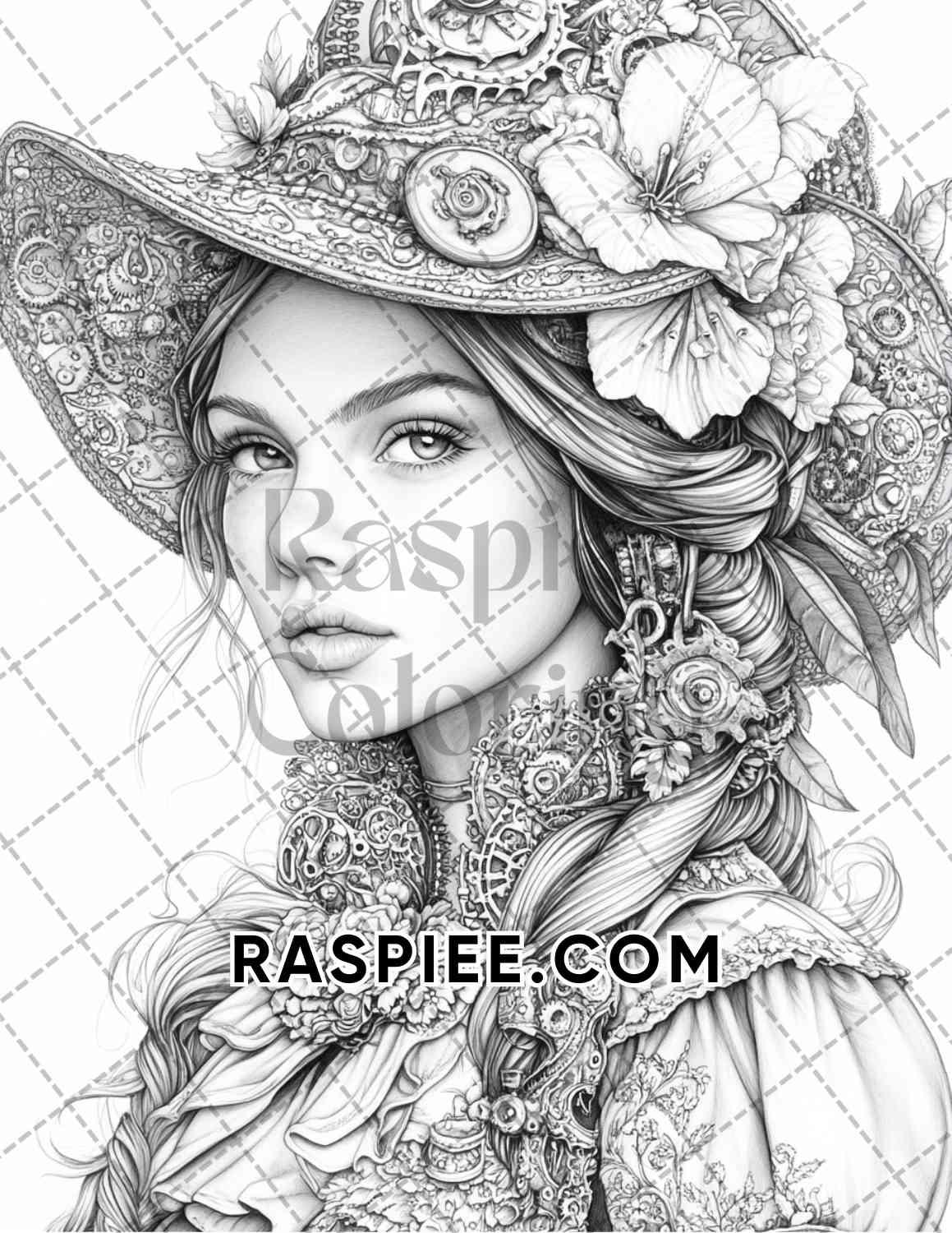 Enchanted Witches Adult Coloring Pages Printable PDF Instant Download - RASPIEE