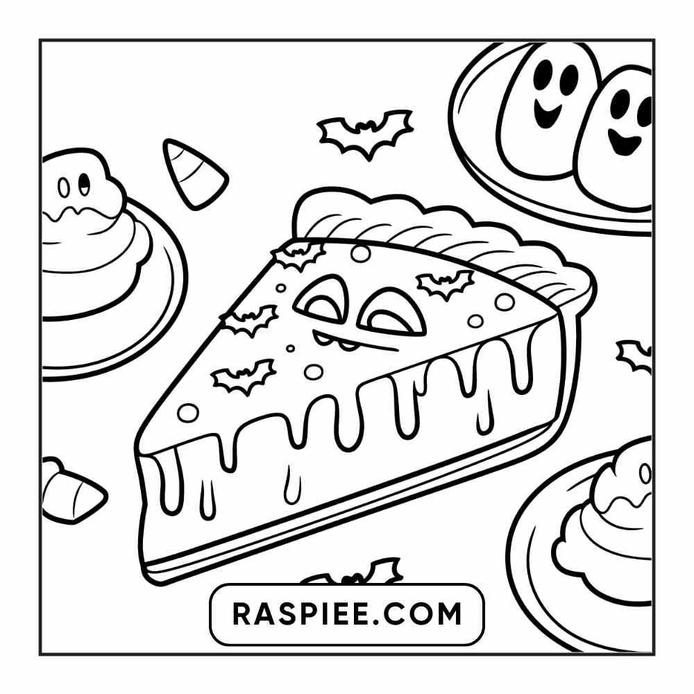 100 Bold Easy Spooky Food & Drinks Coloring Pages Printable PDF Instant Download - RASPIEE