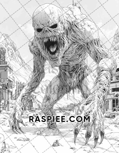 Legends of Horror Halloween Adult Coloring Pages Printable PDF Instant Download