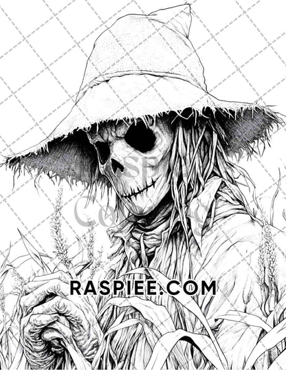 Nightmarish Creatures Halloween Adult Coloring Pages Printable PDF Instant Download