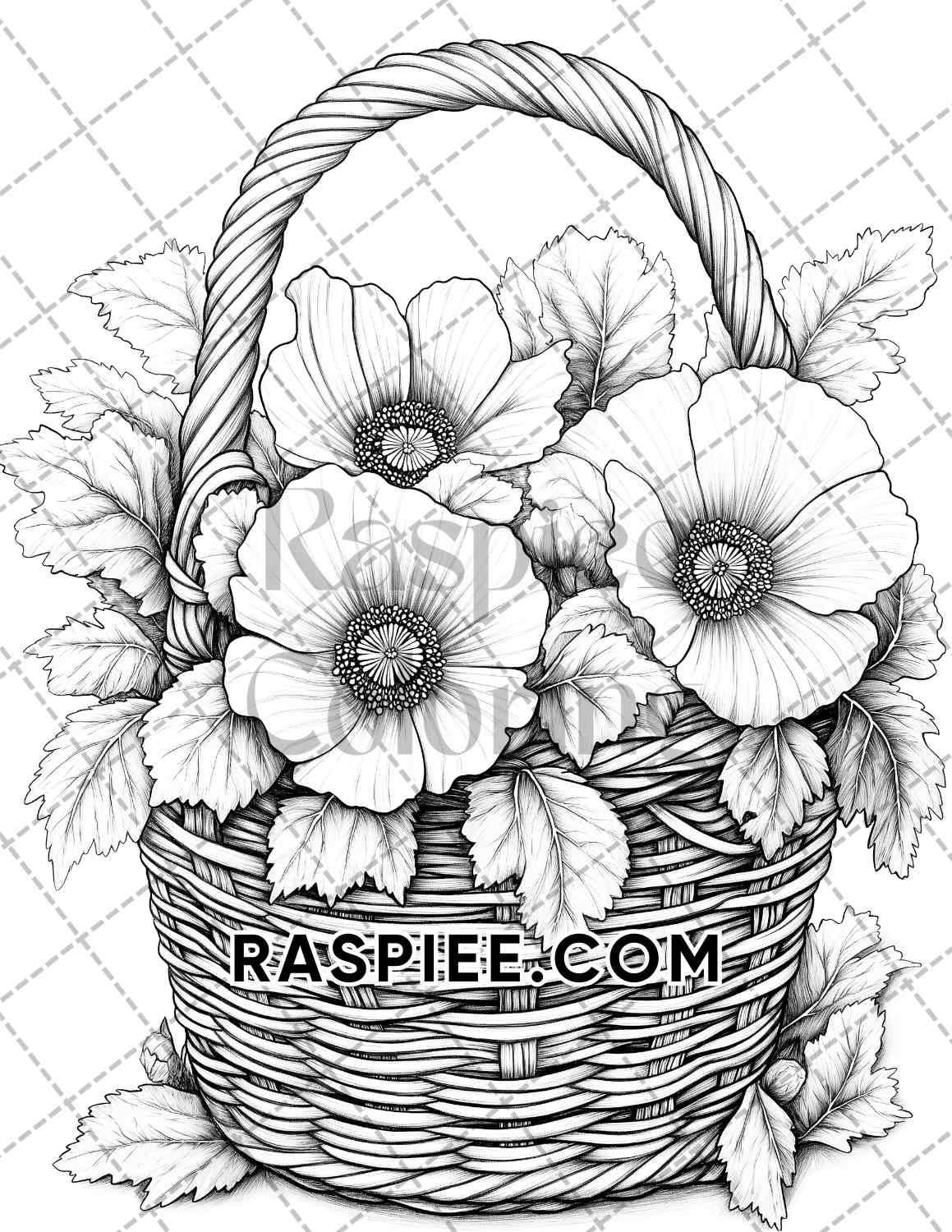 Fall Flowers Adult Coloring Pages Printable PDF Instant Download - RASPIEE