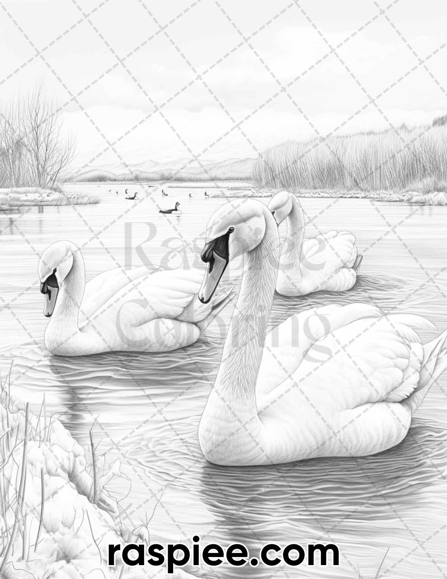 55 Winter Wildlife Grayscale Coloring Pages for Adults, Printable PDF Instant Download