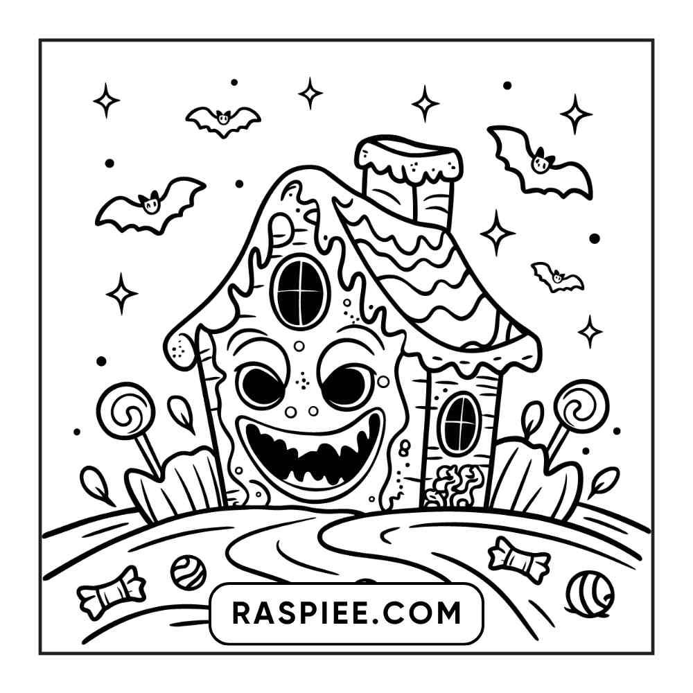 100 Bold and Easy Cute Halloween Coloring Pages Printable PDF Instant Download - RASPIEE