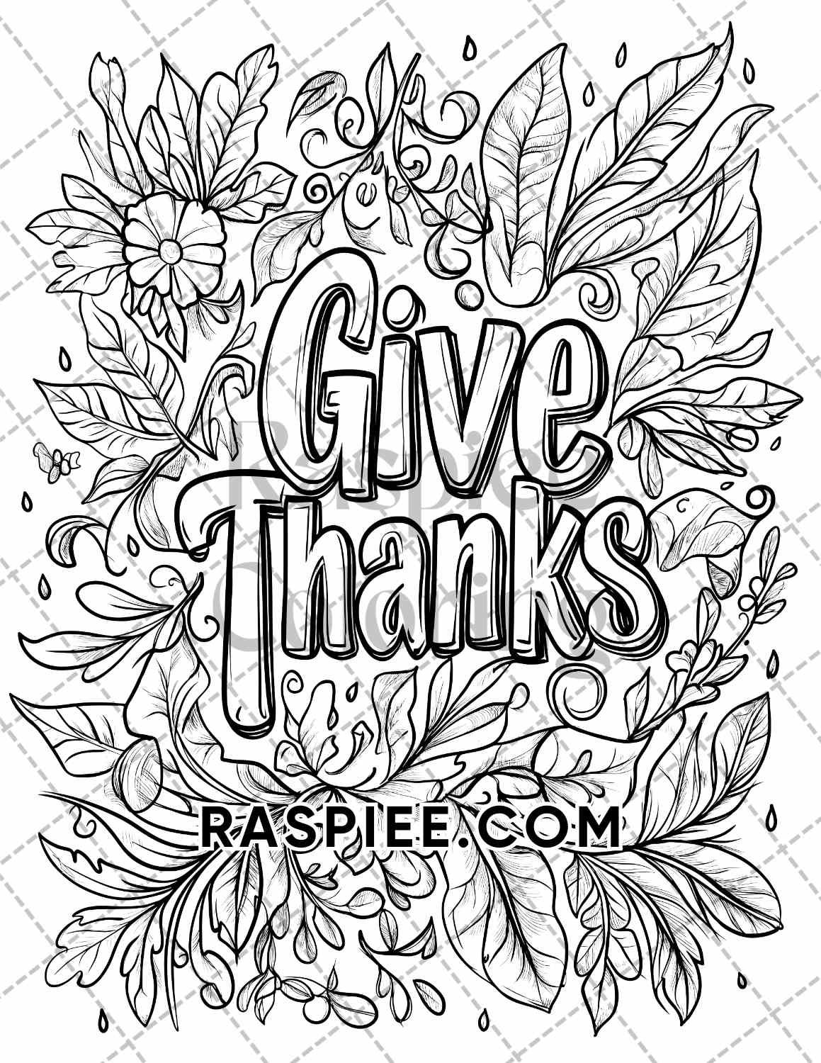 Autumn Charm Adult Coloring Pages Printable PDF Instant Download - RASPIEE