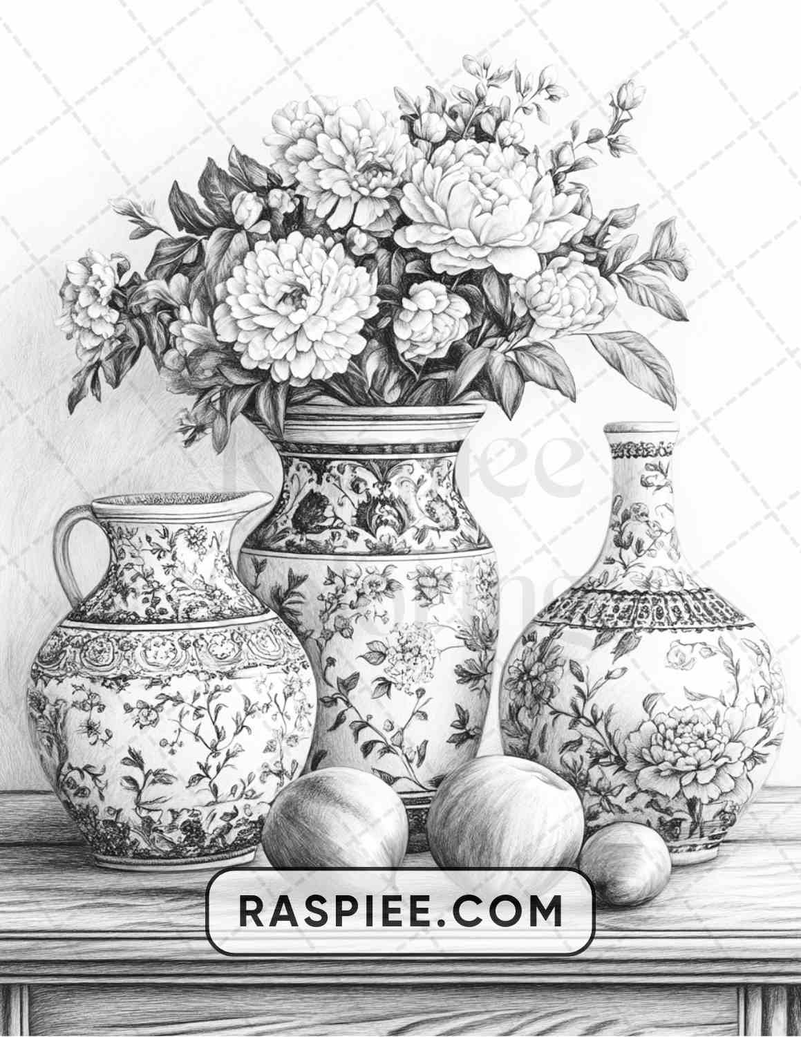 80 Still Life Adult Coloring Pages - RASPIEE