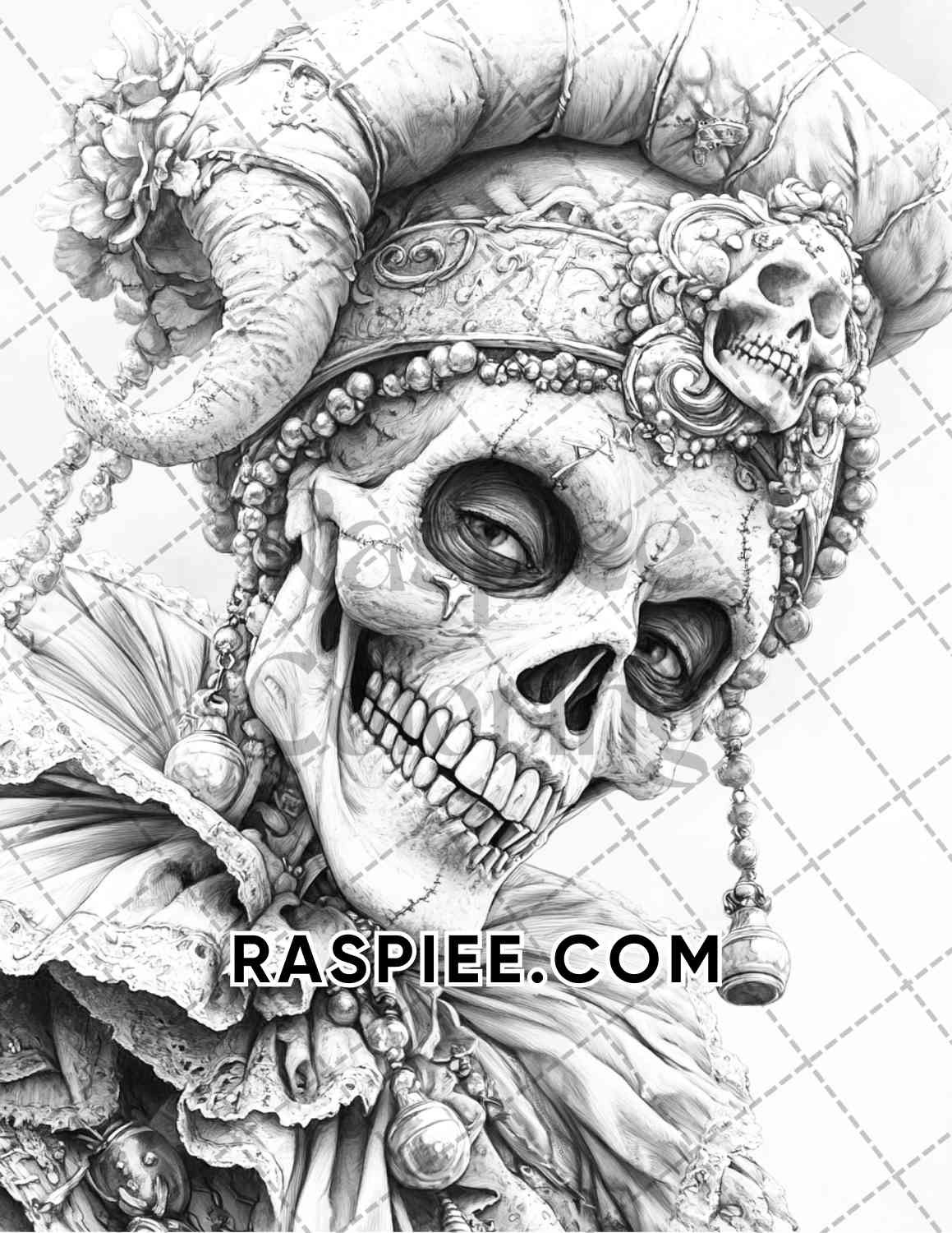 Horror Demons Halloween Adult Coloring Pages Printable PDF Instant Download