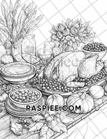 Autumn Charm Adult Coloring Pages Printable PDF Instant Download - RASPIEE