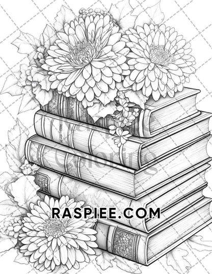 Fall Flowers Adult Coloring Pages Printable PDF Instant Download - RASPIEE