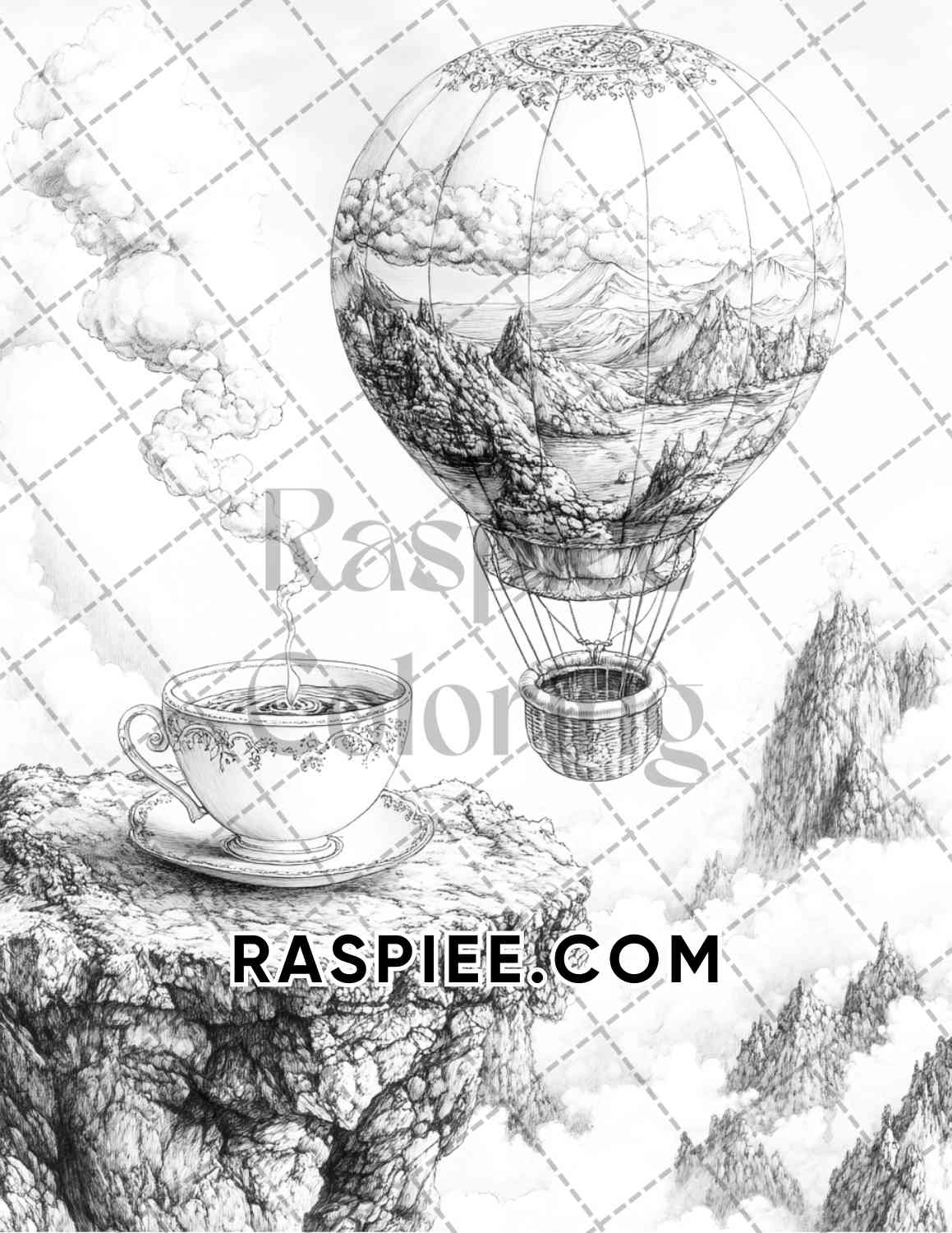 Surreal World Adult Coloring Pages Printable PDF Instant Download